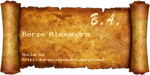Berze Alexandra névjegykártya
